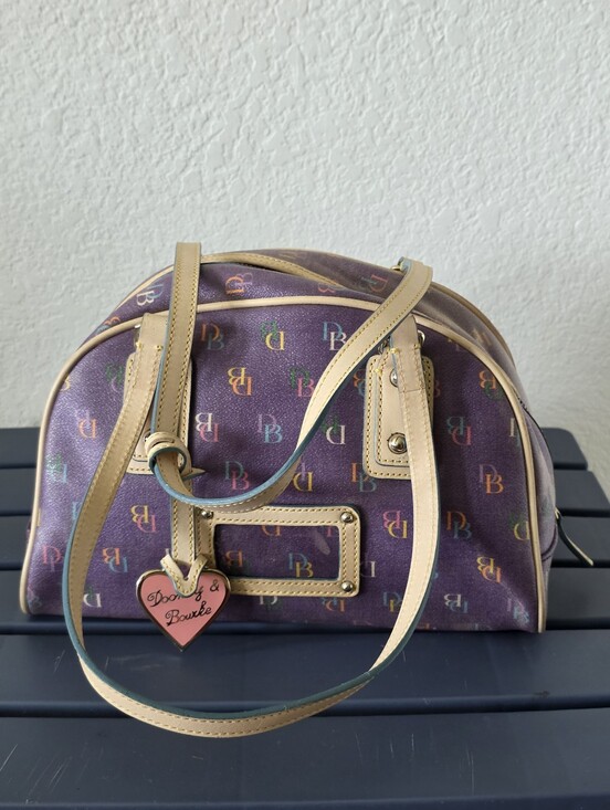 Dooney & Bourke Handbags - VTG 2000's Dooney & Bourke Rainbow DB Monogram Dome Satchel Shoulder Bag Y2k